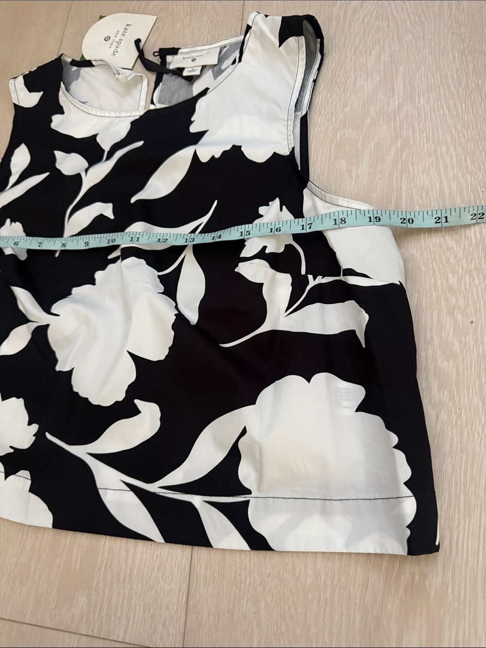 kate spade Black and White Floral Sleeveless Top - Picture 7 of 9